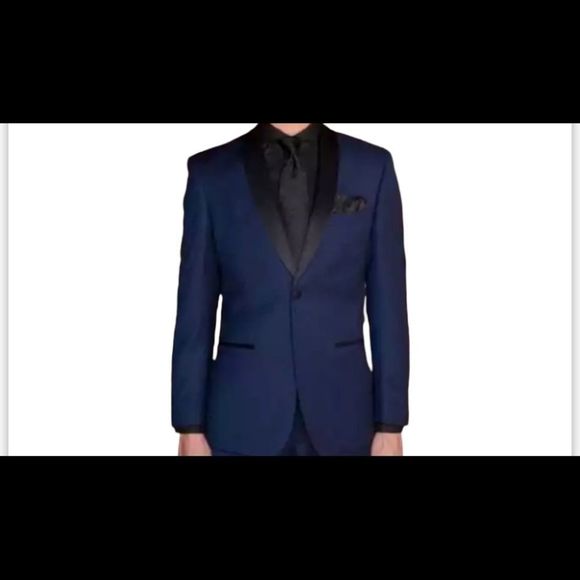 Alberto Nardoni Men's Vested 1 Button Shawl Tuxedo in Navy Blue $199